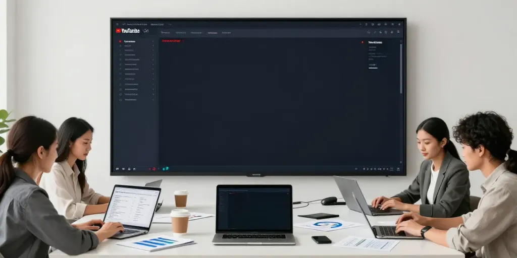 Marketing influence YouTube analysis in a modern digital workspace.